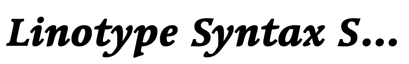 Linotype Syntax Serif Std Heavy Italic
